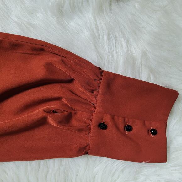 Shein Burnt Orange Women's Off the Shoulder Belted Jumpsuit Long Sleeve Size 16 - Picture 8 of 10